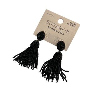 SUGARFIX by BaubleBar Black Bead Tassel Earrings